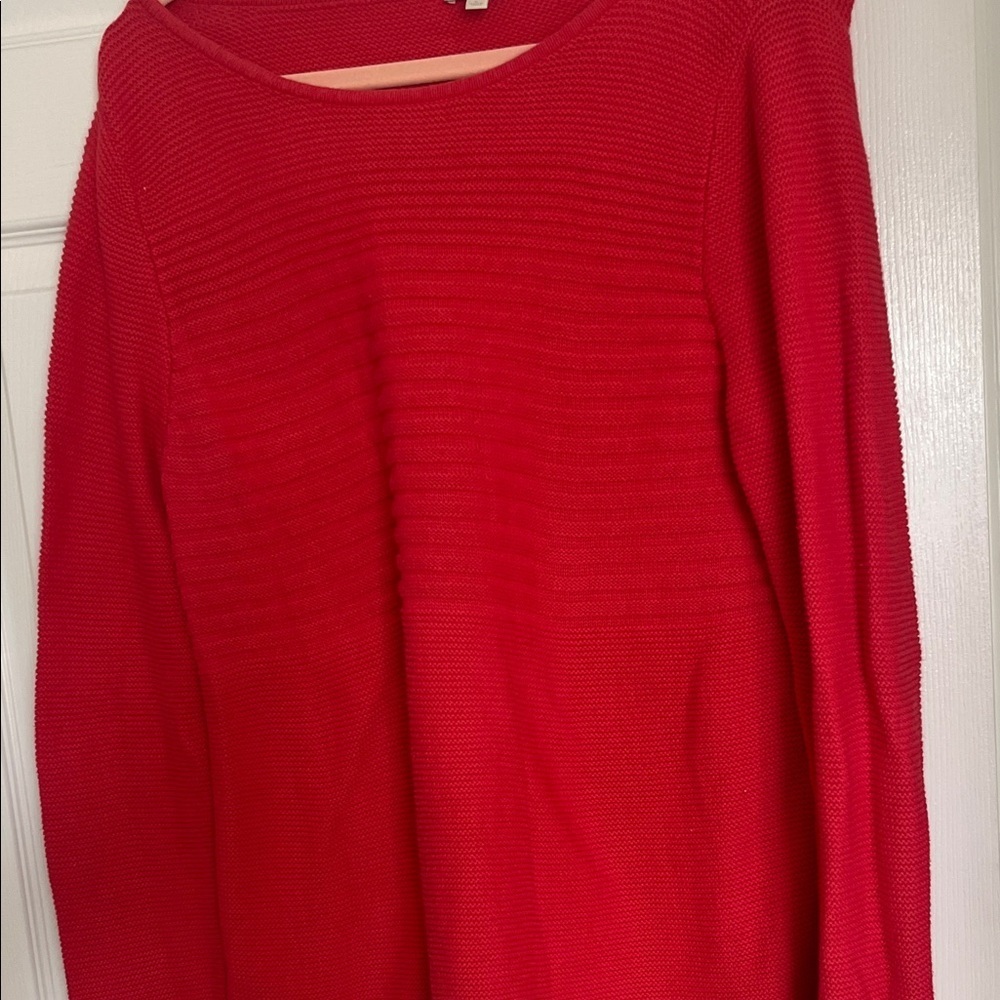 Talbots Vibrant Pinkish Red Crew Neck Sweater